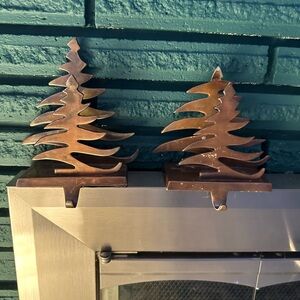 Copper Christmas Tree Stocking Holders